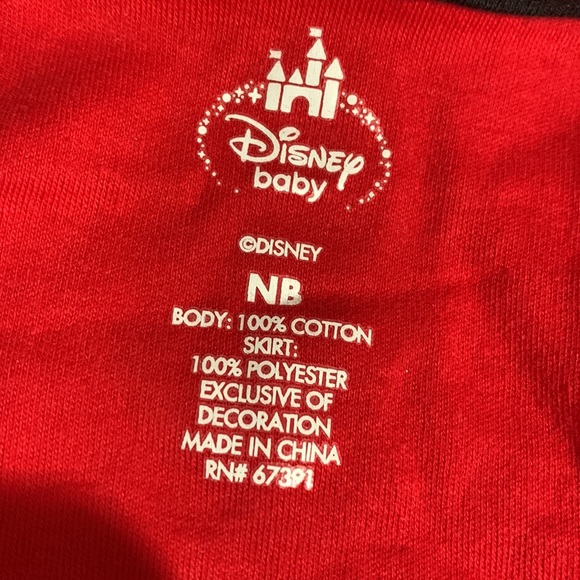 Disney Baby Onsie One Piece Red Black Minnie Mouse NB NewBorn - Picture 10 of 16